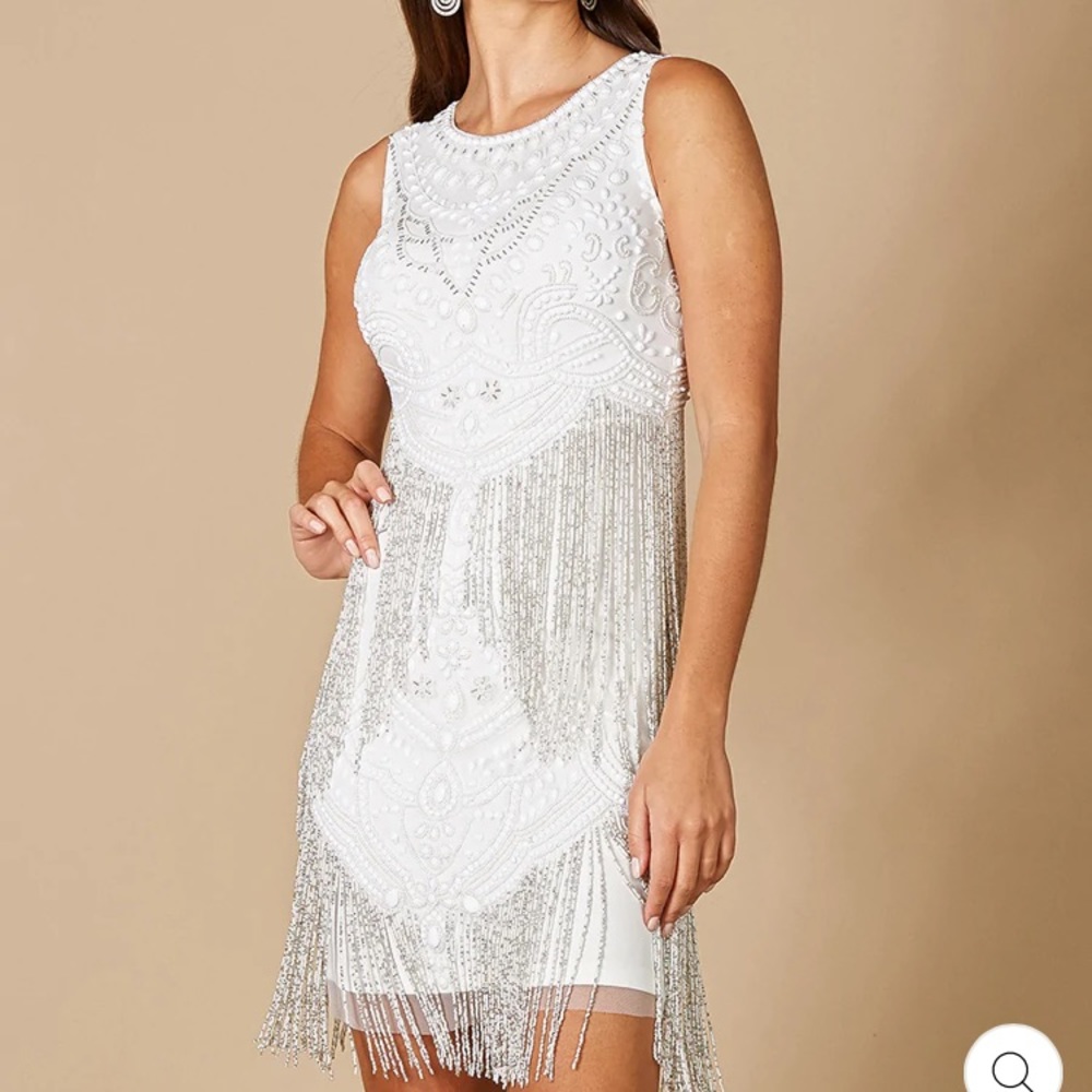 Lara beaded fringe cocktail dress. Size 0.